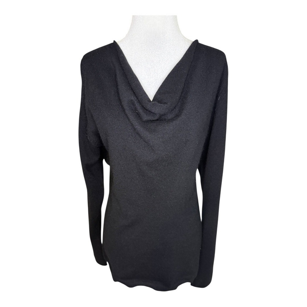 Neiman Marcus Cashmere Cowl Neck Sweater Women's Long Sleeve Black Size Large - Picture 2 of 8